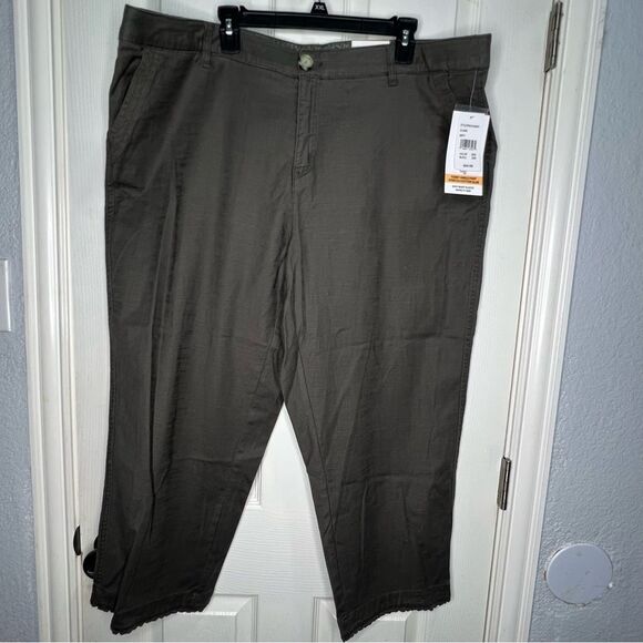 New! Intro Love the Fit Tabby Ankle Waist Elastic Green Women’s Pants Sz 20W - Picture 2 of 11